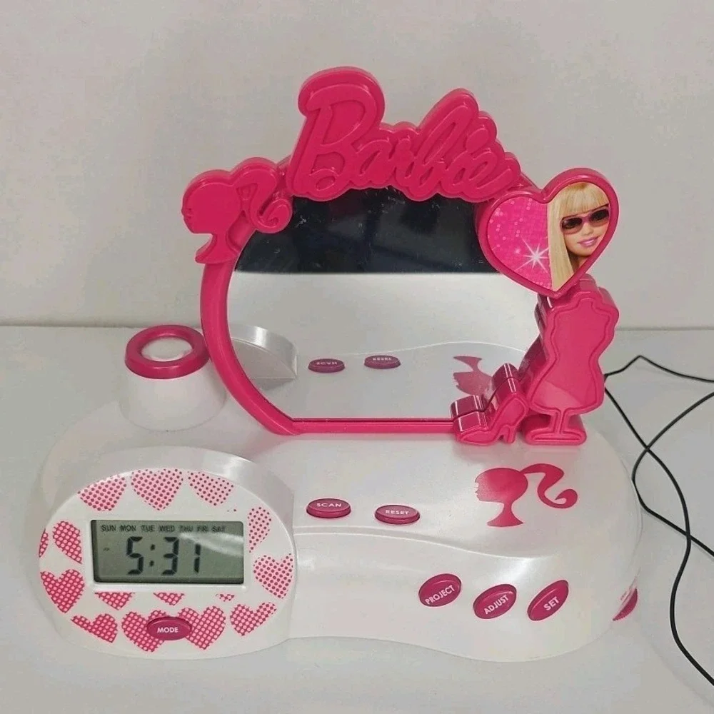 Barbie Fabulous Projection Alarm Clock Night Light Lexibook 2010 Works